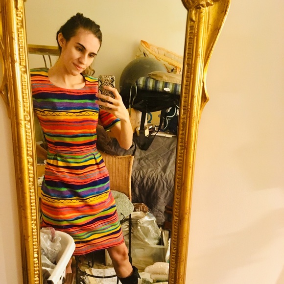 Vintage 80s Sag Harbor Rainbow Party Dress - Picture 6 of 14